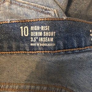 Size 10 denim high rise shorts